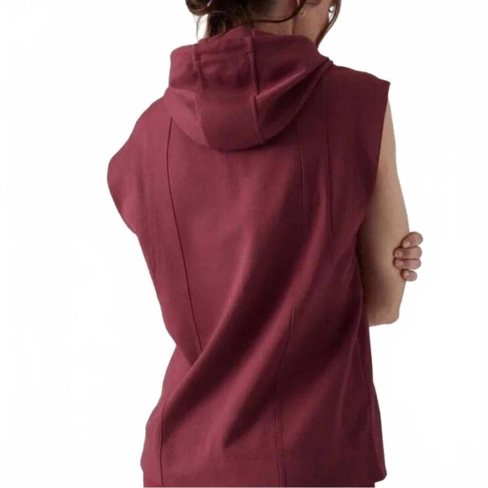 ATHLETA Oversized Sweatshirt Hoodie Tank Size XS Sundown Shirt Wine NEW $89 msrp - Picture 3 of 6